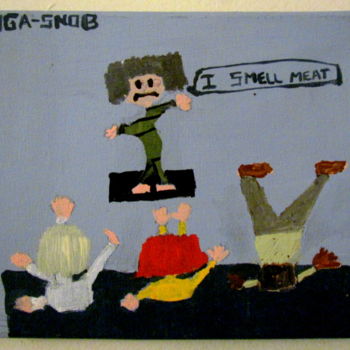 Ζωγραφική με τίτλο "yoga-snob-meat.jpg" από Howard Meehan Meehan, Αυθεντικά έργα τέχνης