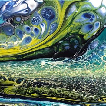 Картина под названием "Stained Glass" - Heather Prall, Подлинное произведение искусства, Акрил Установлен на Деревянная рама…