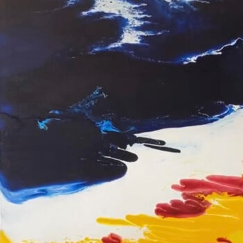 Pittura intitolato "Sunset Beach Tide" da Heather Prall, Opera d'arte originale, Acrilico Montato su Telaio per barella in l…