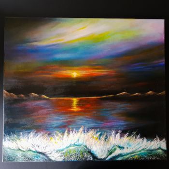 Malarstwo zatytułowany „Melting Sun” autorstwa Ghazal Artist Harpreet Kaur, Oryginalna praca, Akryl