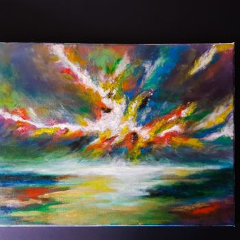 Painting titled "Blend in colours" by Ghazal Artist Harpreet Kaur, Original Artwork, Acrylic