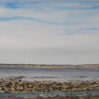 Peinture intitulée "l'étang du Fougassi…" par Henry-Pierre Troussicot, Œuvre d'art originale, Aquarelle