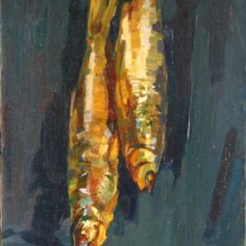 Malerei mit dem Titel "Smoked Fish" von Hrant Stepanyan, Original-Kunstwerk