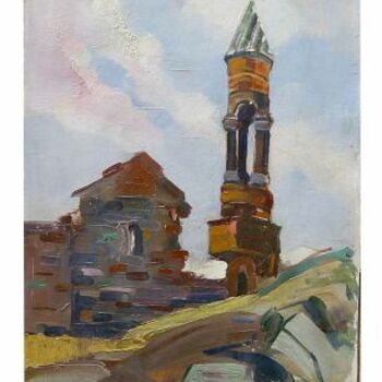 Painting titled "A Ruined Monument" by Hrant Stepanyan, Original Artwork