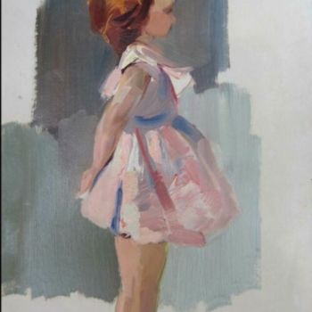 Painting titled "Girl" by Hrant Stepanyan, Original Artwork