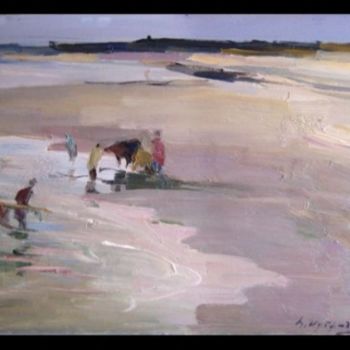 Schilderij getiteld "At the Sea Shore ,…" door Hrant Stepanyan, Origineel Kunstwerk