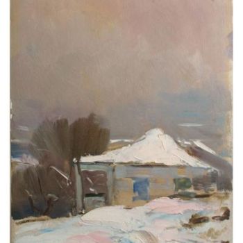 Painting titled "Winter" by Hrant Stepanyan, Original Artwork, Oil