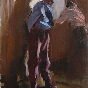 Pintura intitulada "A Young Boy" por Hrant Stepanyan, Obras de arte originais