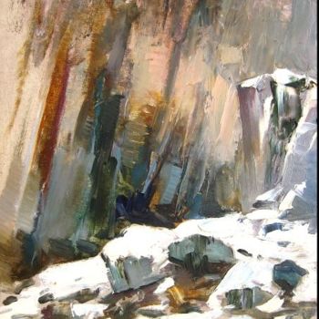 Painting titled "Winter in the Gorge…" by Hrant Stepanyan, Original Artwork, Oil