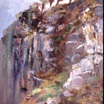 Painting titled "Hrazdan Gorge. Spri…" by Hrant Stepanyan, Original Artwork, Oil