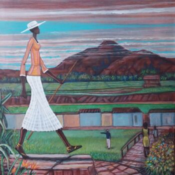 Картина под названием "The Long Journey Ho…" - Olfus, Подлинное произведение искусства, Акрил Установлен на Деревянная рама…