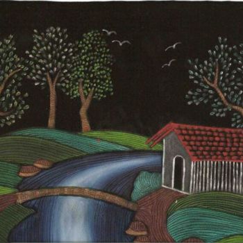 Malarstwo zatytułowany „house near river ve…” autorstwa Gunaroopam Raja, Oryginalna praca