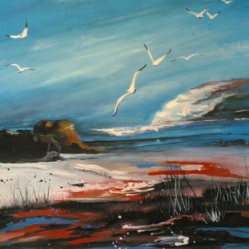 Schilderij getiteld "seascape poster col…" door Gunaroopam Raja, Origineel Kunstwerk