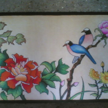 Painting titled "miniatures - birds…" by Gunaroopam Raja, Original Artwork