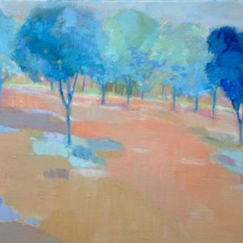 绘画 标题为“Les arbres bleus” 由Hélène Spieldenner, 原创艺术品, 油