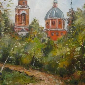 Painting titled "дорога к храму" by Vladimir Khutko, Original Artwork