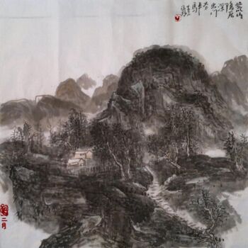 Pintura intitulada "天寒红叶稀" por Huang Shi, Obras de arte originais