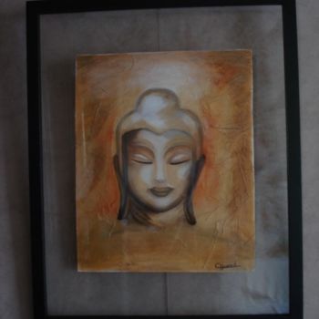 Painting titled "Bouddha sous verre" by Catherine Huard, Original Artwork