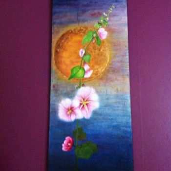 Painting titled "ROSE TREMIAIRE AU S…" by Catherine Huard, Original Artwork
