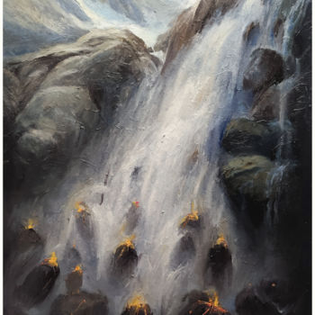 Painting titled "GHOSTS" by Hubert Jabłoński, Original Artwork, Oil