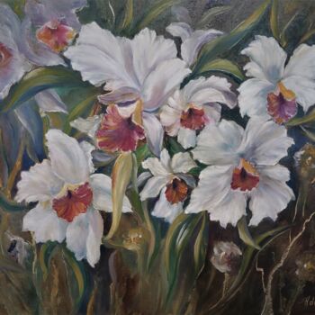 Pintura intitulada "les Fleurs" por Hubert De Guyon, Obras de arte originais, Óleo