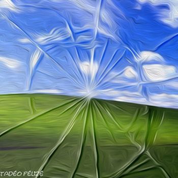 Arts numériques intitulée "bleu-azur" par Hubert-Tadéo Félizé, Œuvre d'art originale, Peinture numérique