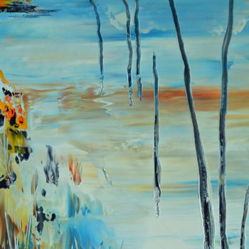 Peinture intitulée "dans-les-marais-30x…" par Hubert, Œuvre d'art originale, Huile