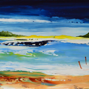 Pintura intitulada "ciel-d'orage-30-x-6…" por Hubert, Obras de arte originais, Óleo