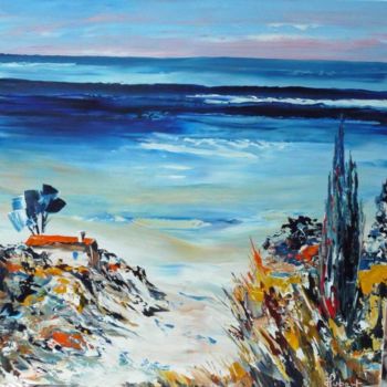 Painting titled "Vue sur la mer" by Hubert, Original Artwork