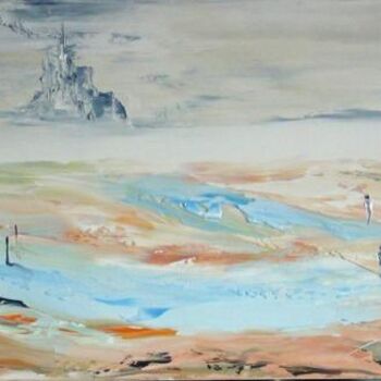 Peinture intitulée "brume sur le Mont S…" par Hubert, Œuvre d'art originale
