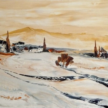 Peinture intitulée "en-hiver" par Hubert, Œuvre d'art originale