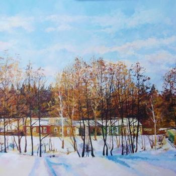 Painting titled "Морозно / Frosty" by Irina Ageeva-Usova, Original Artwork, Oil