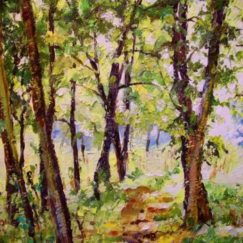 Painting titled "A footpath in old p…" by Irina Ageeva-Usova, Original Artwork, Oil