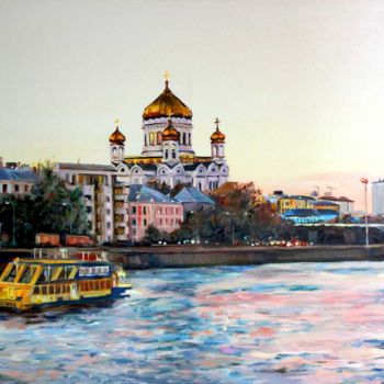Painting titled ""Moscow in the even…" by Irina Ageeva-Usova, Original Artwork, Oil