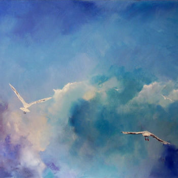 Malerei mit dem Titel ""Великолепные облак…" von Irina Ageeva-Usova, Original-Kunstwerk, Öl