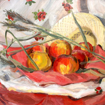 Картина под названием "Яблочки / Apples" - Irina Ageeva-Usova, Подлинное произведение искусства, Масло