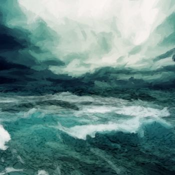 Painting titled "Ocean" by Art_greg, Original Artwork, Oil