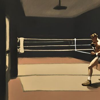 Arte digitale intitolato "The Boxing Gym #1" da Hudson Marshall, Opera d'arte originale, Stampa digitale