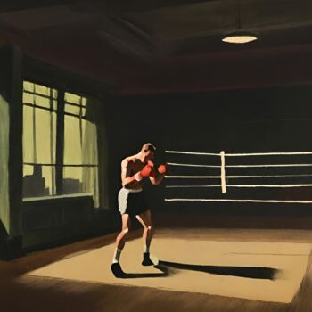 Arts numériques intitulée "The Boxing Gym #4" par Hudson Marshall, Œuvre d'art originale, Impression numérique
