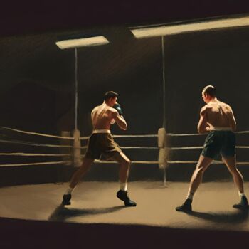 Digital Arts titled "The Boxing Gym #7" by Hudson Marshall, Original Artwork, Digital Print