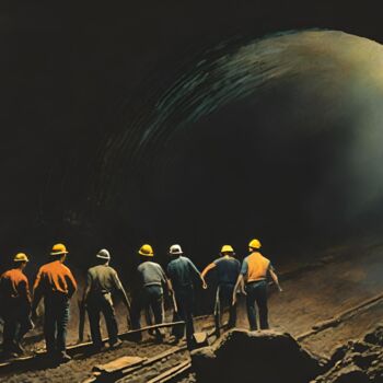 "Coal Miners #5" başlıklı Dijital Sanat Hudson Marshall tarafından, Orijinal sanat, Dijital baskı