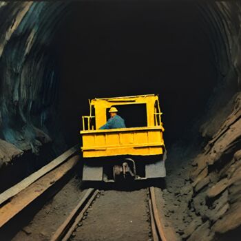 Arte digitale intitolato "Coal Miners #10" da Hudson Marshall, Opera d'arte originale, Stampa digitale