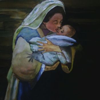 Painting titled "Mom" by Hülya Taşcı Beşevli, Original Artwork, Gouache