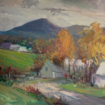 Malerei mit dem Titel "Summer in the Hills" von Hugh O’Neill, Original-Kunstwerk, Öl