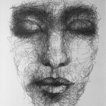 Drawing titled "Silence" by Hugo Bartoli, Original Artwork, Charcoal