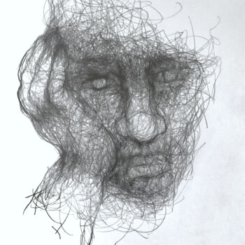 图画 标题为“L'absence” 由Hugo Bartoli, 原创艺术品, 木炭