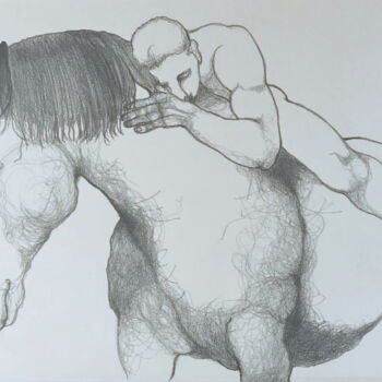Dessin intitulée "Complétude" par Hugo Bartoli, Œuvre d'art originale, Fusain