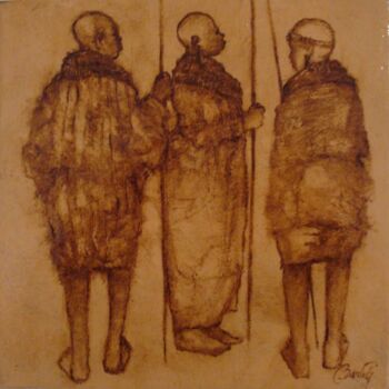 Картина под названием "Massai 1" - Hugo Bartoli, Подлинное произведение искусства, Масло