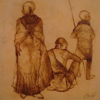 Painting titled "Massai 3" by Hugo Bartoli, Original Artwork, Oil
