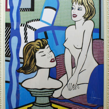 Картина под названием "Roy Lichtenstein" - Hugo Brissaud, Подлинное произведение искусства, Акрил